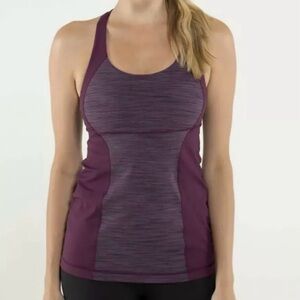 Lululemon Energy Tank Top Built-In Bra Burgundy Color Size 8